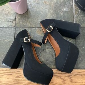 Black Platform Mary Jane Heels